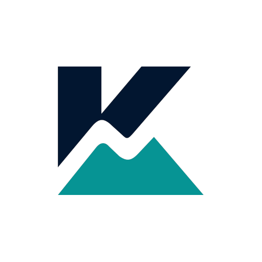 The new Koko Analytics logo: a navy K with a teal mountain